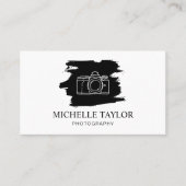 シンプル撮影プロフェッショナルカメラQRコード 名刺 (正面)