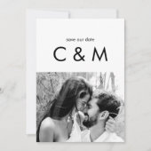 シンプル救コンテンポラリーカップル写真B/Wの日付 セーブザデート (正面)