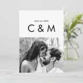 シンプル救コンテンポラリーカップル写真B/Wの日付 セーブザデート (スタンド正面)