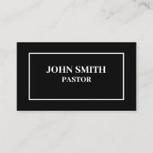 シンプル教会の牧師の白黒の名刺 名刺 (正面)