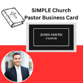 シンプル教会の牧師の白黒の名刺 名刺