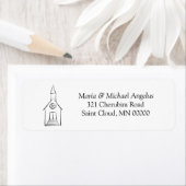 シンプル教会結婚チャペル差出人住所ラベル ラベル (インサイチュ)