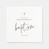シンプル教書白バプテスマ スタンダードカクテルナプキン (正面)