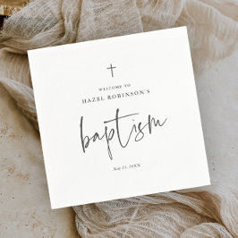 シンプル教書白バプテスマ スタンダードカクテルナプキン