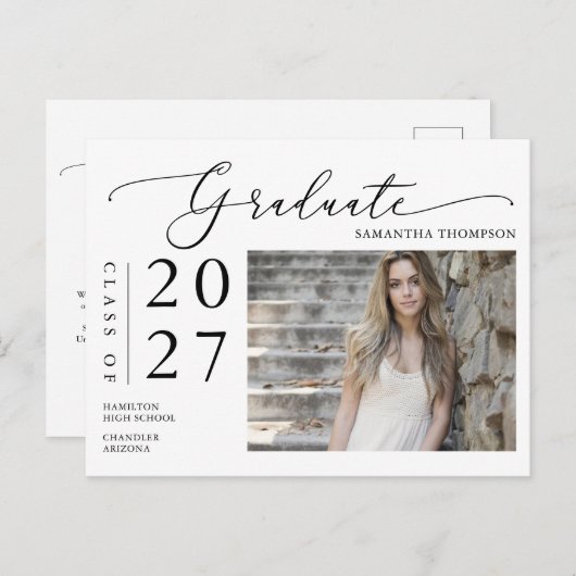 シンプル教科大学院の発表写真 ポストカード (正面/裏面)