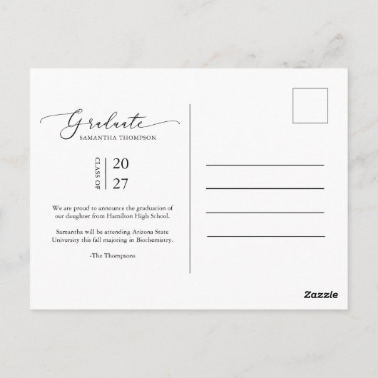 シンプル教科大学院の発表写真 ポストカード