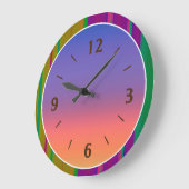 シンプル数々のな色のメイブピンクオレンジ ラージ壁時計 (傾斜)