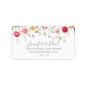シンプル数々のカラーWildflower Wedding RSVPアドレス ラベル (正面)