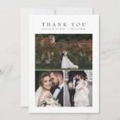シンプル数々のモダン写真結婚のWノート サンキューカード (正面)