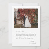 シンプル数々のモダン写真結婚のWノート サンキューカード (裏面)