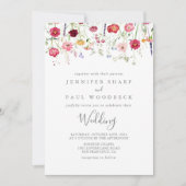 シンプル数々のワイルドフラワーフロント&バック結婚ズ 招待状 (正面)
