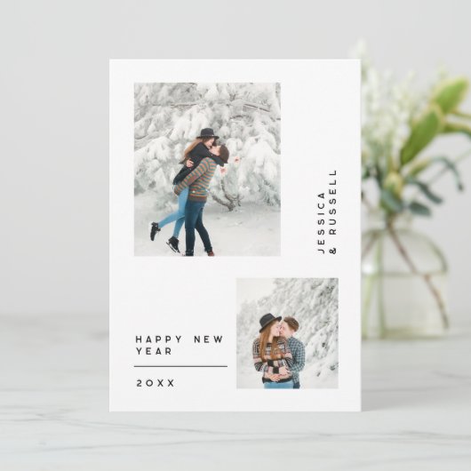 シンプル数々の写真新年 シーズンカード (スタンド正面)