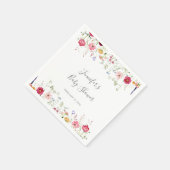 シンプル数々の色のワイルドフラワーの赤ちゃんシャワー スタンダードカクテルナプキン (角)