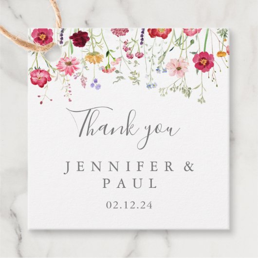 シンプル数々の色の野結婚花 フェイバータグ (正面)