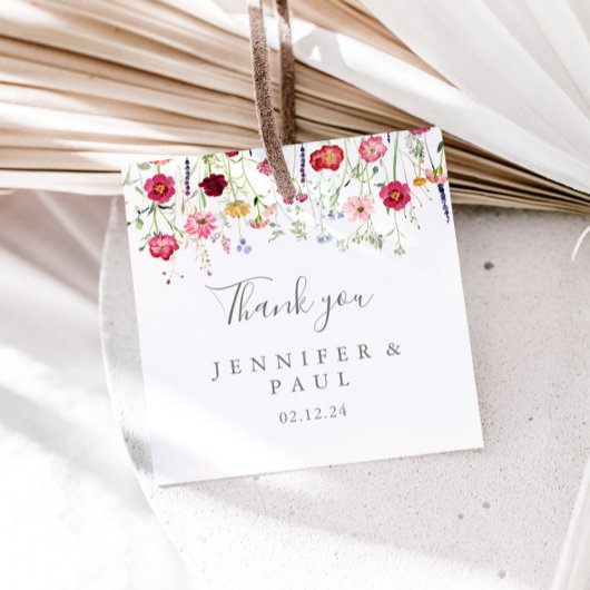 シンプル数々の色の野結婚花 フェイバータグ