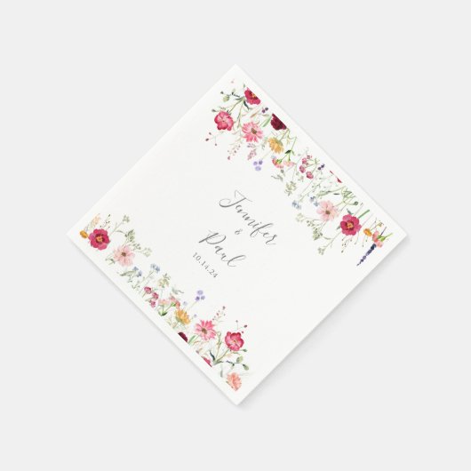 シンプル数々の花のナ結婚プキン スタンダードカクテルナプキン (角)