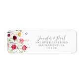 シンプル数々の花差出人住所ラベル ラベル (正面)