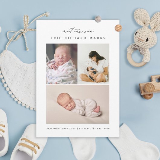 シンプル数々の誕生 案内状