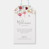 シンプル数々の野の花の結婚歓迎 ギフトタグ (正面)
