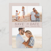 シンプル数々のPhoto日付の保存 招待状 (正面/裏面)