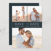 シンプル数々のPhoto日付の保存 招待状 (正面/裏面)