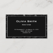 シンプル数学家庭教師教師数式パターン 名刺 (裏面)