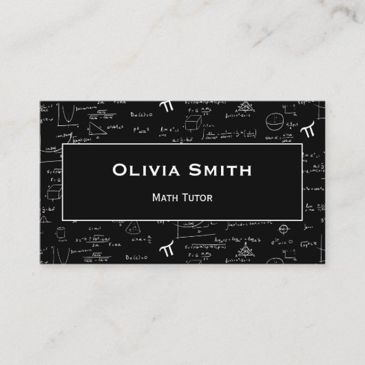 シンプル数学家庭教師教師数式パターン 名刺 (正面)