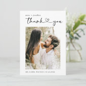 シンプル文字と写真の結婚ありがとう サンキューカード (スタンド正面)