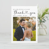 シンプル文字と写真の結婚ありがとう サンキューカード (スタンド正面)