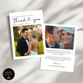 シンプル文字と写真の結婚ありがとう サンキューカード