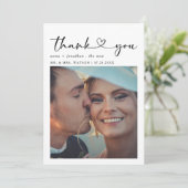 シンプル文字と写真の結婚ありがとう サンキューカード (スタンド正面)