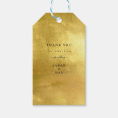 シンプル文字のみ金属金ゴールド結婚の ギフトタグ (正面)