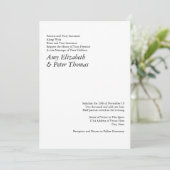 シンプル文字のみQRコードセリフ結婚の 招待状 (スタンド正面)