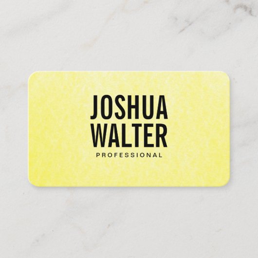 シンプル文字はっきりしたイエローテクスチャ 名刺 (正面)