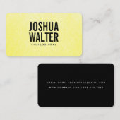 シンプル文字はっきりしたイエローテクスチャ 名刺 (正面/裏面)