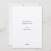 シンプル文字エレガントとフォトメリークリスマス シーズンカード (裏面)