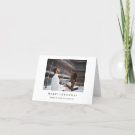 シンプル文字エレガントとフォトメリークリスマス シーズンカード