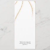 シンプル文字カスタム金ゴールドグリッター結婚のディナーミー メニュー (裏面)