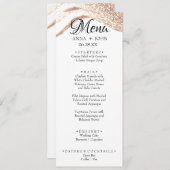 シンプル文字カスタム金ゴールドグリッター結婚ズディナー メニュー (正面/裏面)