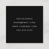 シンプル文字グはっきりしたレイ背景 スクエア名刺 (裏面)