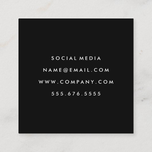 シンプル文字グはっきりしたレイ背景 スクエア名刺 (裏面)