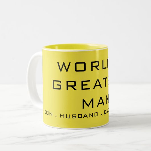 シンプル文字タイポグラフィ ツートーンマグカップ (正面左)