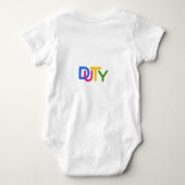 シンプル文字デザイン ベビーボディスーツ (裏面)