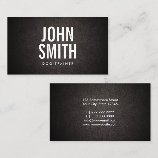 シンプル文字ドッグトレーニング名刺 名刺 (正面/裏面)