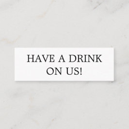 シンプル文字ニュー結婚ライズ無料ドリンクチケット スキニー名刺