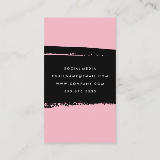 シンプル文字ブはっきりしたラックスピンクブラシ 名刺 (裏面)