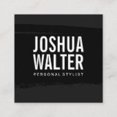 シンプル文字ブラッはっきりしたク スクエア名刺 (正面)