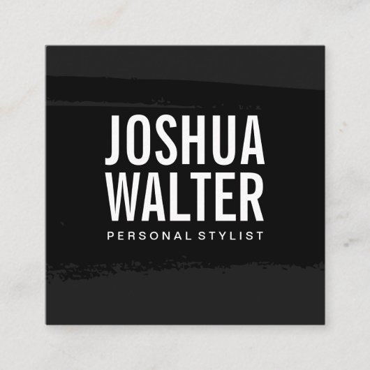 シンプル文字ブラッはっきりしたク スクエア名刺 (正面)