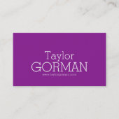 シンプル文字プロフェッショナル紫名刺 名刺 (正面)