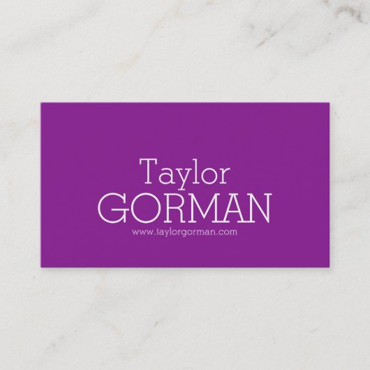 シンプル文字プロフェッショナル紫名刺 名刺 (正面)